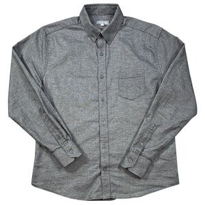 Ash & Erie Men’s M Heather Gray Long Sleeve Button Shirt Medium Tailored Fit